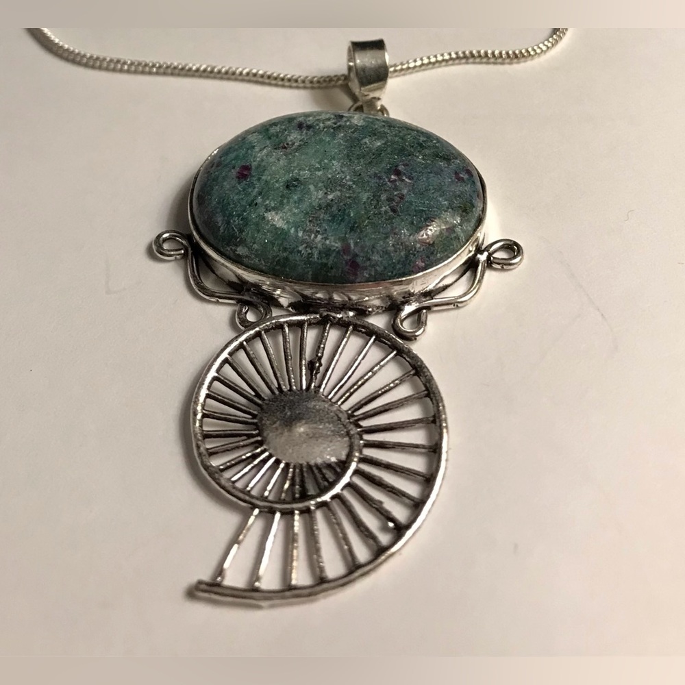 Ruby Zoisite Stamped 925 Sterling Silver Necklace